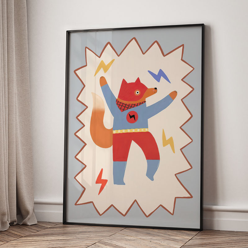 面白い漫画の超クールな子供部屋の壁飾りキャンバス絵画、クマ、 - Baby Nursery Kids のレビューと価格